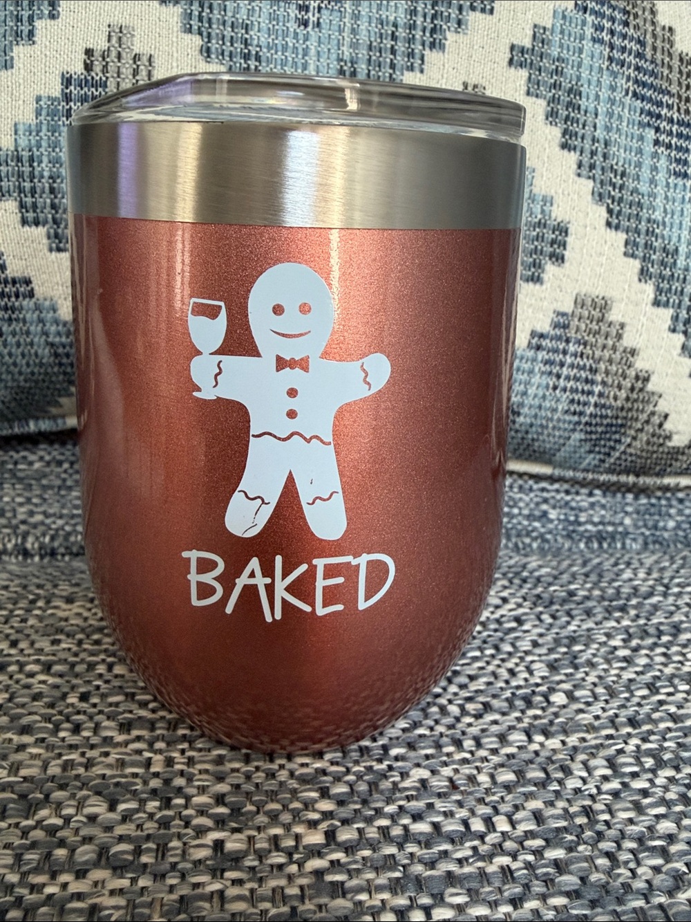 Baked Gingerbread Stainless Steel Wine Tumbler - Copper
